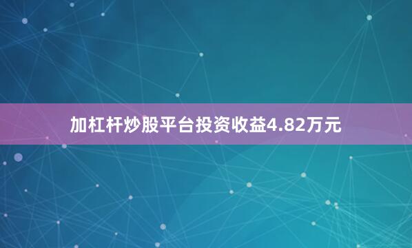 加杠杆炒股平台投资收益4.82万元